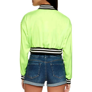 Venta al por mayor de chaqueta personalizada recortada de satén completo Letterman Varsity Jacket Nuevo estilo Top Seller para el invierno - Product Image 6