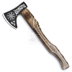 Hache Viking Tomahawk DD-VikingAxe-120, hache barbue forgée à la main, 4 lames coupantes, longueur totale 20 pouces, 1200g, manche en bois, camping - Product Image 3