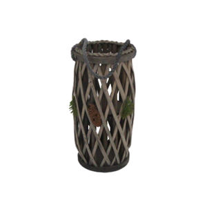 Nouvelle arrivée Lanterne conique en rotin faite à la main personnalisée avec poignée et insert en verre Bougeoir naturel avec abat-jour en verre - Product Image 5