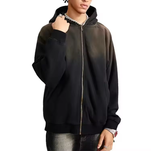 ผู้ผลิตเสื้อผ้าตามสั่ง เสื้อฮู้ดดี้ซิปโอเวอร์ไซส์ ผ้าหนา ทรงหลวม ไหล่ตก ผ้าฝ้ายฟลีซ 100% น้ำหนัก 450gsm สำหรับผู้ชายและผู้หญิง - Product Image 6