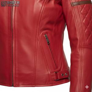 Top tendance Premium femmes bicolore couleur cuir veste en gros bas quantité minimale de commande 100% haute qualité hiver chauffé mode dames - Product Image 6