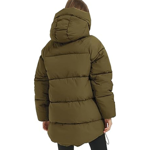 Winter Solid Duck Down Thick Parka Coat Women <b>Padded</b> Jacket Female Warm Zipper Casual Hooded Pocket <b>Cotton</b> Outwears Jacket OEM - Product Image 4
