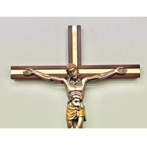 Crucifix croix en bois Jésus suspendu religieux inspirant INRI - Product Image 5