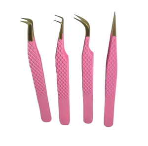 Pinzas Profesionales para Injerto de Pestañas con Punta Inclinada, Logotipo Personalizado, Acero Inoxidable Reutilizable, Diseño de Aplicador de Belleza - Product Image 4