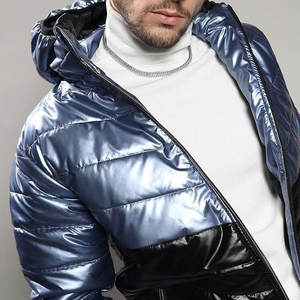 Chaqueta Acolchada Ligera de Invierno para Hombre, Corte Regular, Manga Larga, Diseño de Burbujas, con Cuello Alto y Cremallera Frontal - Product Image 4