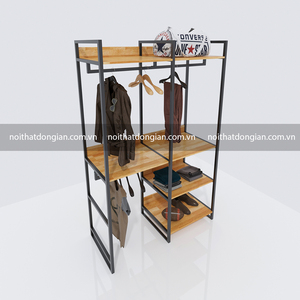 Sturdy Wood Standing Multifunction Iron Clothing Organizer for Wardrobe (130x55x200cm) - Product Image 4