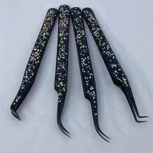 Pince à cils greffés en acier inoxydable de qualité fine droite et incurvée - Product Image 5