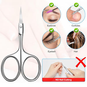 Esmalte de espejo, acero inoxidable, tijeras para cutículas de uñas, cuchillas afiladas, Punta puntiaguda, Tijeras para uñas con embalaje de cuero - Product Image 3