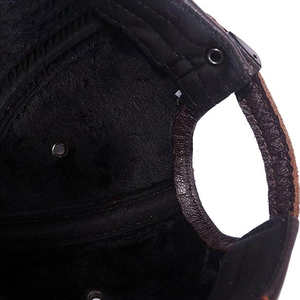 Gorro de Béisbol de Cuero Auténtico de 5 Paneles con Bordado Personalizado, Ajustable y Transpirable para Uso Casual al Aire Libre - Product Image 6