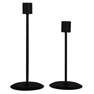 Handmade Style <b>Black</b> Color Finished High Foot <b>Candlestick</b> Iron <b>Candlestick</b> Home Living Room Metal Decoration Set - Product Image 4