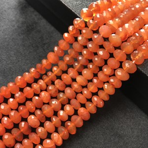 100% Natural IGI Certified Carnelian Rondelle <b>Loose</b> <b>Beads</b> 6mm-9.5mm AA Grade Orange Fire Vivaaz Gems Jaipur - Product Image 1