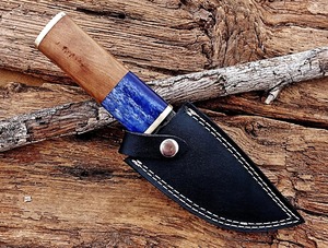 Couteau de skinner en acier damas fait main personnalisé avec étui en cuir - Product Image 3