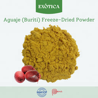 Poudre de fruit d'Aguaje péruvien riche en vitamines, cultivée en pleine nature, lyophilisée, qualité alimentaire, certifiée HACCP, durée de conservation de 36 mois, vente en gros