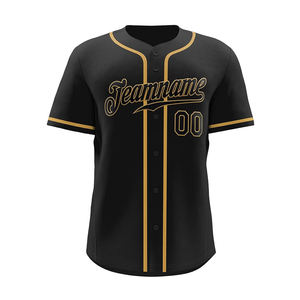 Venta al por mayor uniforme de béisbol en Blanco clásico de malla transpirable digital caliente impreso personalizado hombres deportes negro bordado camiseta de béisbol - Product Image 2