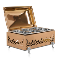 Meilleur design de chauffe-plat de buffet doré en acier inoxydable pour la maison, les hôtels, la restauration, les serveurs de buffet