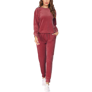 <b>Women's</b> Custom Organic Cotton Workout Gym Set Solid Winter Crop Top Hoodie <b>Jogger</b> Sweatpants for Spring Autumn Customizable - Product Image 3