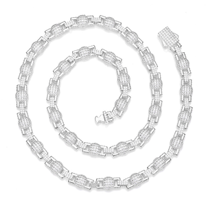 Collar de Cadena Cubana con Moissanita, Plata S925, Unisex, Estilo Hip Hop Punk, para Fiesta, Boda, Aniversario, Compromiso, Joyería Fina - Product Image 2