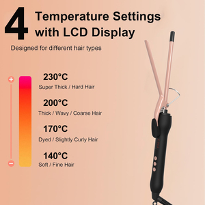 <span class=keywords><strong>Fer</strong></span> à friser fin de 3/8 pouce, baril extra long, <span class=keywords><strong>fer</strong></span> à friser en céramique pour boucles serrées, pour <span class=keywords><strong>cheveux</strong></span> courts et longs - Product Image 3