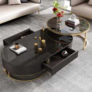 Juego de Mesa Central de anidación Tapa de mármol tradicional Acero inoxidable Lujo Clásico Hogar Dormitorio Sala de estar Café Cocina Uso - Product Image 2