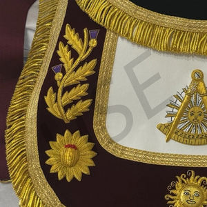 DELANTAL MASÓNICO BORDADO A MANO PASADO MASTER LODGE NUEVO CON COLLAR Y DE - Product Image 6