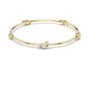 Knot <b>Bangle</b> Bracelet with 0.51 CT Lab-Grown Diamonds Round Brilliant Cut 18KT, 14KT, 10KT <b>Gold</b> & 925 Silver <b>Rose</b>, Yellow, - Product Image 4