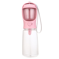 Bouteille d'eau portable pour chien avec récipient pour nourriture 2 en 1, bol de voyage pour animaux de compagnie, bouteille d'alimentation anti-fuite pour chiens et chats, promenade en plein air