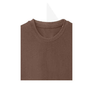 Camiseta Larga de Manga Media con Cuello Redondo para Mujer, Talla Grande, 100% Algodón Orgánico, Transpirable, Ecológica, Informal, Color Marrón - Product Image 5