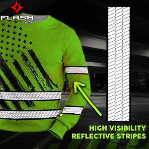 Camiseta de Alta Visibilidad ANSI Clase 1 Impermeable para Uso Corporativo, Uniforme de Trabajo de Seguridad con Bandera Verde Reflectante, con Nombre y Logotipo Personalizados - Product Image 3