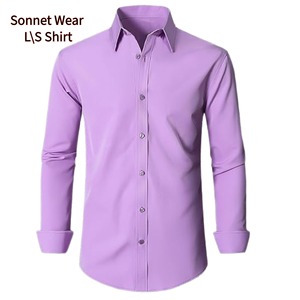 Camicie casual da uomo a maniche lunghe con bottoni tinta unita - Product Image 6