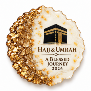 Personalized Hajj Umrah Epoxy Resin Fridge Magnet <b>Islamic</b> Pilgrimage Souvenir Custom Name Date <b>Gift</b> Six Colors for Family Guests - Product Image 6