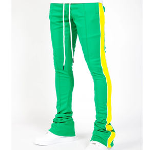 กางเกงวิ่งขายาวของผู้ชายแบบเรียงซ้อนกันกางเกงสเวตเตอร์มีกระเป๋าด้านข้างมีแถบทางตรงโค้งโลโก้ออกแบบได้ตามต้องการ - Product Image 4