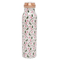 Bouteille 100% Cuivre Pur avec 2 Verres, Anti-fuite, Type Paille (1000 ML) – Luxe Moderne, Idéale pour Étudiants, Rentrée Scolaire, Logo Personnalisé, Eau Bouillante