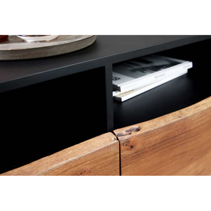 Live edge nouveaux meubles faits à la main en manguier massif armoire de rangement en bois de manguier dans un buffet d'usine de style rustique indien pour la cuisine - Product Image 4