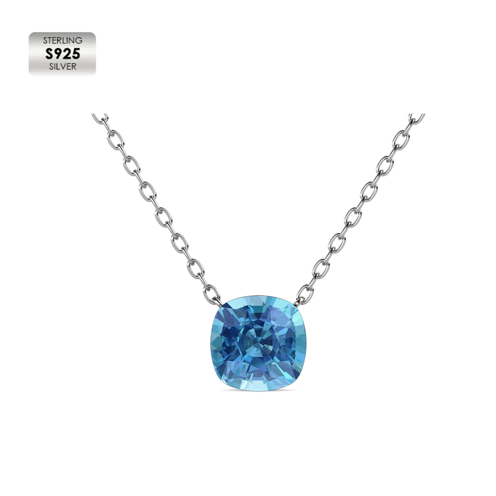 S925 With 18k White Gold Plated Small Pendant  Necklace