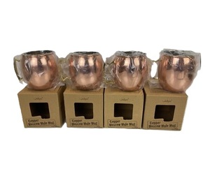 Copper Moscow Mule <b>Mugs</b> Set 4 Hammered Finish Modern Style Leak Proof Dishwasher Safe Gift <b>Box</b> for Party Adults Drinkware - Product Image 6