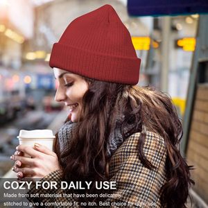 Fisherman Cable Beanie Heavy Cable Rib Knit Fil acrylique Replier l'ourlet Intérieur chaud Vintage Workwear Esthétique Extérieur Utilisation à froid - Product Image 3