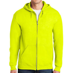 Sudadera con capucha para hombre de alta calidad gruesa en blanco liso de peso pesado verde neón sudaderas con capucha con logotipo personalizado de talla grande sudaderas con capucha para hombre - Product Image 1