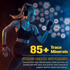 Complément alimentaire en gommes de Shilajit de l'Himalaya, plus de 85 minéraux traces, acide fulvique, sans sucre, 60 gommes en bouteille, qualité alimentaire, énergie, immunité - Product Image 4