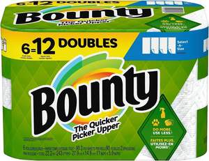 <b>Bounty</b> Select-A-Size Paper Towels, White, 8 Double Plus <b>Rolls</b> = 20 Regular <b>Rolls</b> - Product Image 2