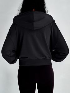Vente en gros 2024 survêtements de luxe de marque célèbre de haute qualité ensemble 2 pièces col roulé sweats à capuche courts à fermeture éclair pour femme - Product Image 3