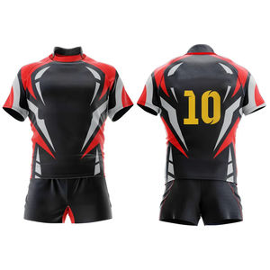 Uniforme de maillot de rugby à manches courtes imprimé en gros sur mesure - Product Image 1