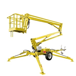 Plateforme de travail aérienne télescopique automotrice 300 kg 20 m avec panier jaune pour la construction et l'entretien - Product Image 2