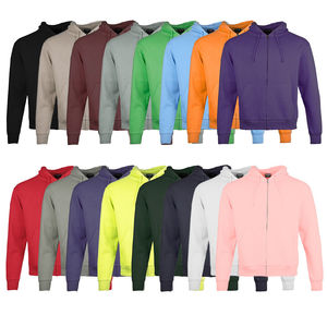 New Design Men's Autumn Full Zip-Up <b>Hoodie</b> with Custom Zipper for <b>3D</b> Logo Breathable Windproof Knitted Polyester/Cotton Fabric - Product Image 6