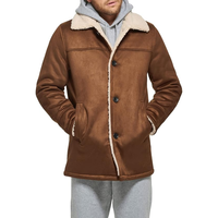 Manteau en cuir de mouton véritable de qualité supérieure respirant hiver chaud personnalisé pour hommes veste doublée de fourrure à double boutonnage