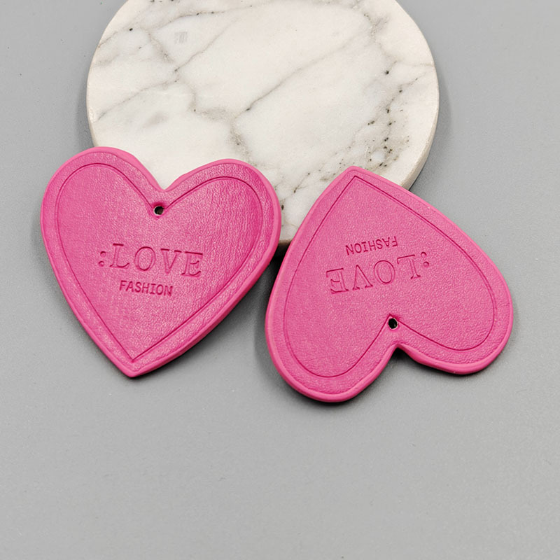 Lettrage double face coeur pêche magenta