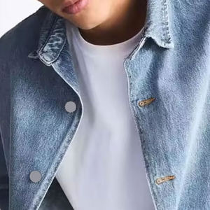 Custom Streetwear Style Vintage Embroidered Button Distressed Winter Oversized Windbreaker Work Denim Jacket for Men Stylish - Product Image 3