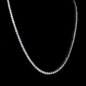 Collier en or blanc de tennis 14 kt de qualité supérieure fabriqué en Inde bijoux de fête élégants pour femmes accessoire de mode de luxe fabriqué à la main - Product Image 4