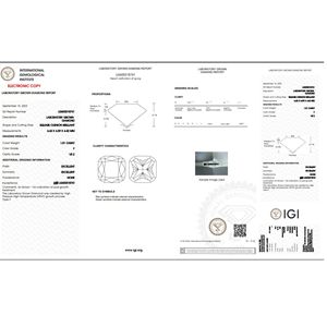 1.51ct Coussin Brilliant Cut Lab-grown Diamond IGI Certified F Color VS2 Clarity Lab-Stone - Product Image 5