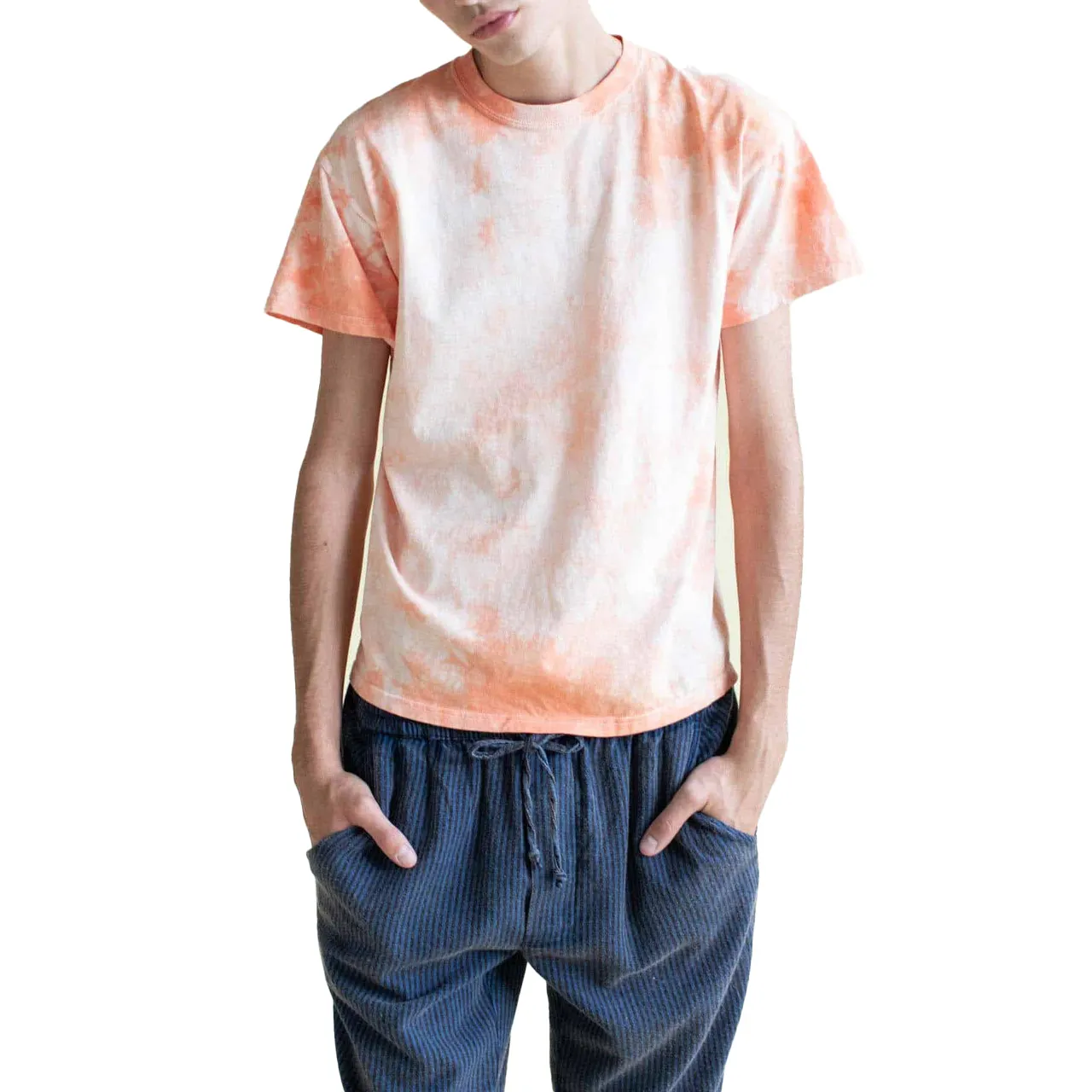 T-shirts à manches courtes 100% coton tie dye pour hommes multicolores personnalisés T-shirts pour hommes