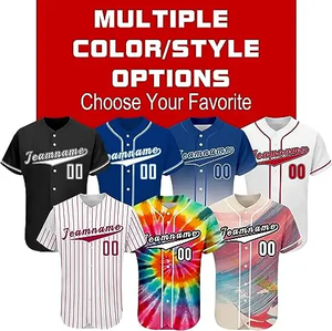 Camiseta de Béisbol Azul Marino Personalizada con Botones, Nombre del Equipo y Número Personalizados, Camiseta Deportiva de Manga Corta para Hombre - Product Image 4